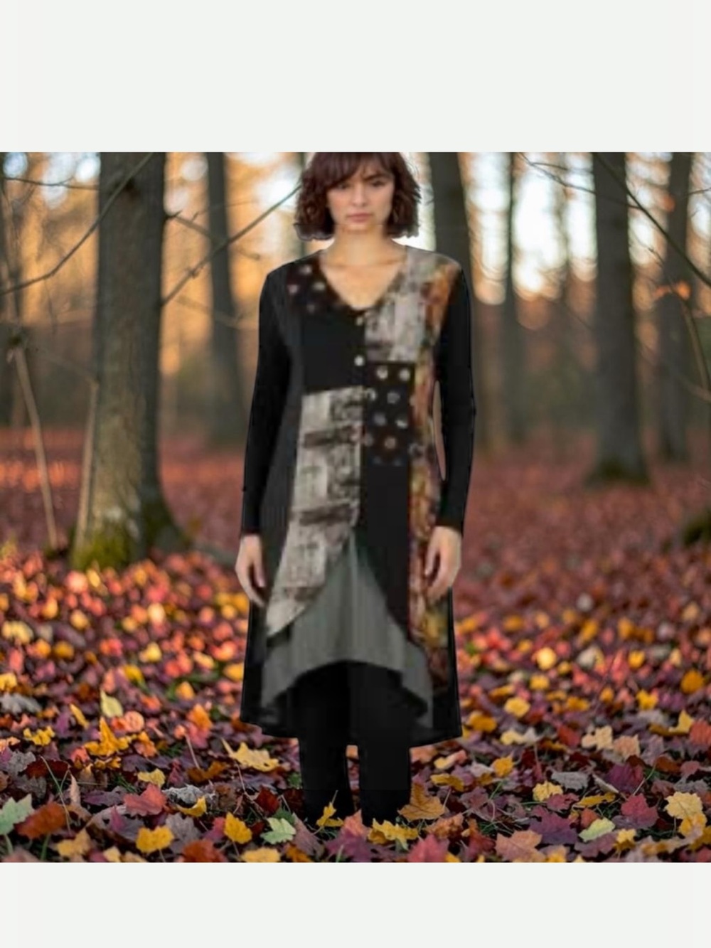 Parsley&Sage Artsy MixedMedia Patchwork
Asymmetric Tunic Cardi S 
Whimsygoth EUC